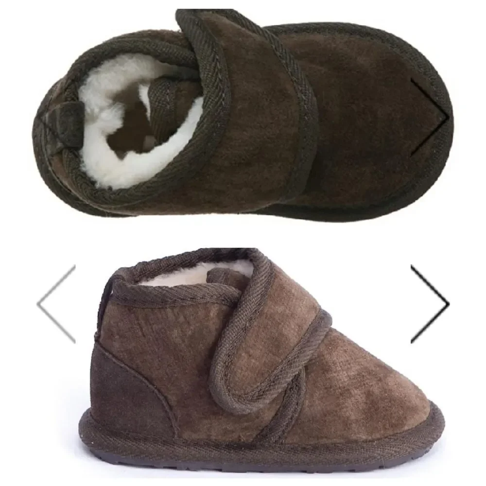 NIB Emu Hyke Chocolate Brown Suede Sheerling Booties
